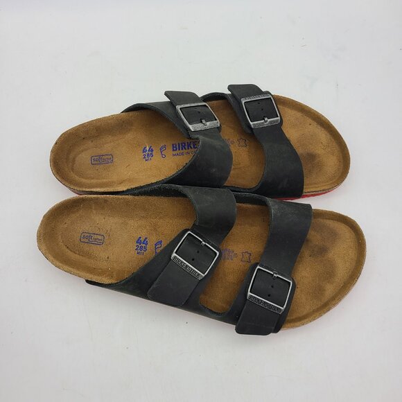 Black Arizona Birkentstocks Soft Footbed Red Vibram Sole Mens 44 Regular Fit main image 10